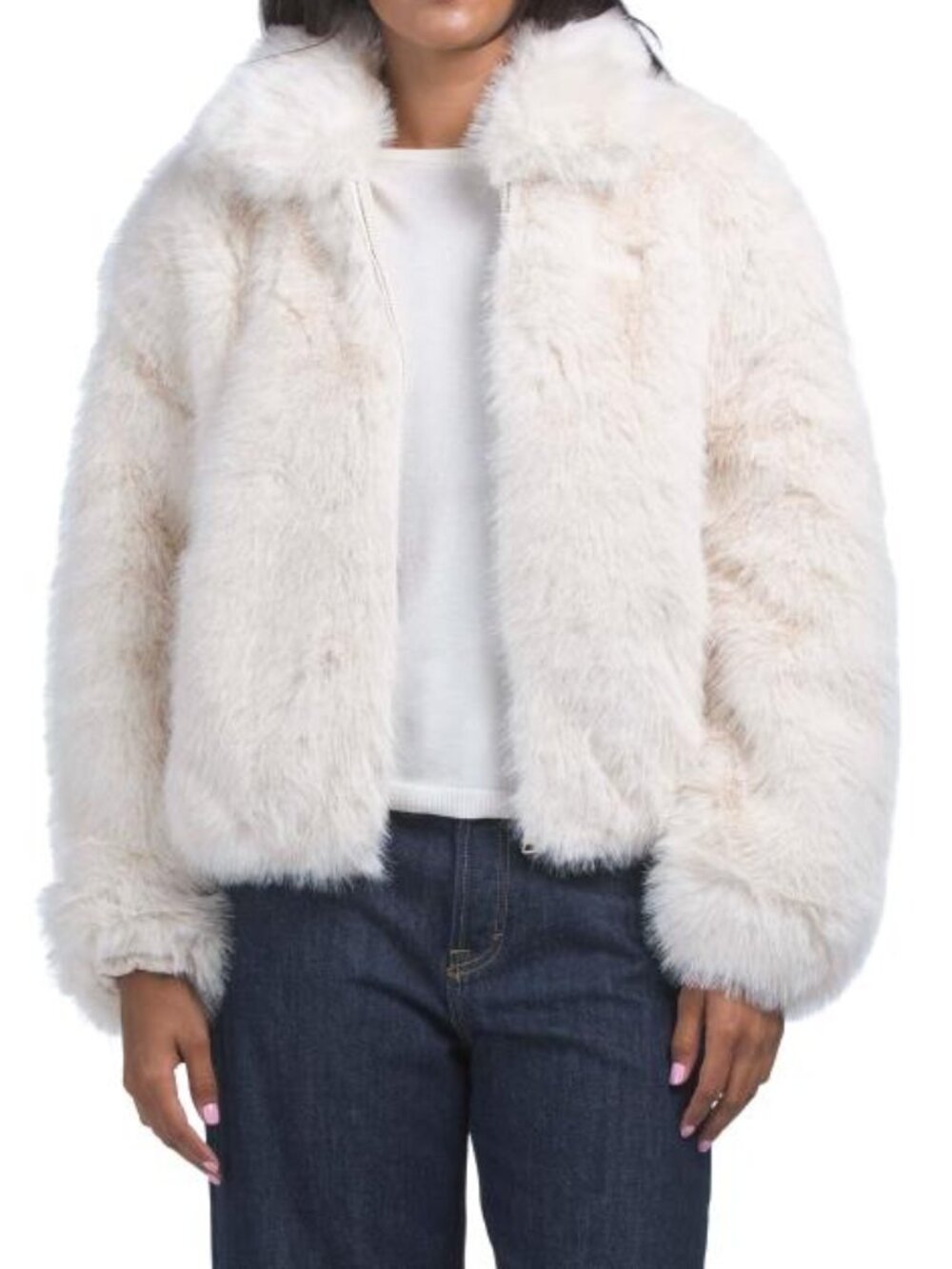 CI SONO Faux Fur Zip Up Jacket